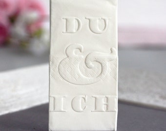 25 handkerchiefs Tears of joy//embossing du & I//wedding motto