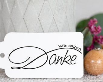 Holzstempel // Danke // Stempel Danksagung // Hochzeitsstempel // Wir sagen danke // DIY Papeterie