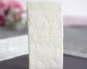 25 Embossed handkerchiefs for Tears of joy//embossing: Balloons for birthday or celebration