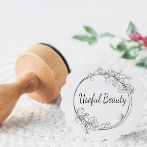 Personalisierter Stempel Hochzeit // Logo // Eukalyptus // rund // Holzstempel // Save the date // Einladung