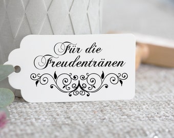 Stempel Freudentränen Taschentücher Hochzeit Banderole // Weddingpapeterie // Holzstempel // Vintage // Schnörkel