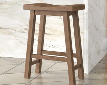 Solid Wood 24 inches Backless Counter Stool