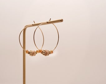 Citrine Simple Hoops