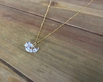 Herkimer Diamond Cluster Necklace ~ Gold Fill ~ April Birthstone ~ Wedding Necklace ~ Bridal Necklace ~ Bridesmaid Necklace