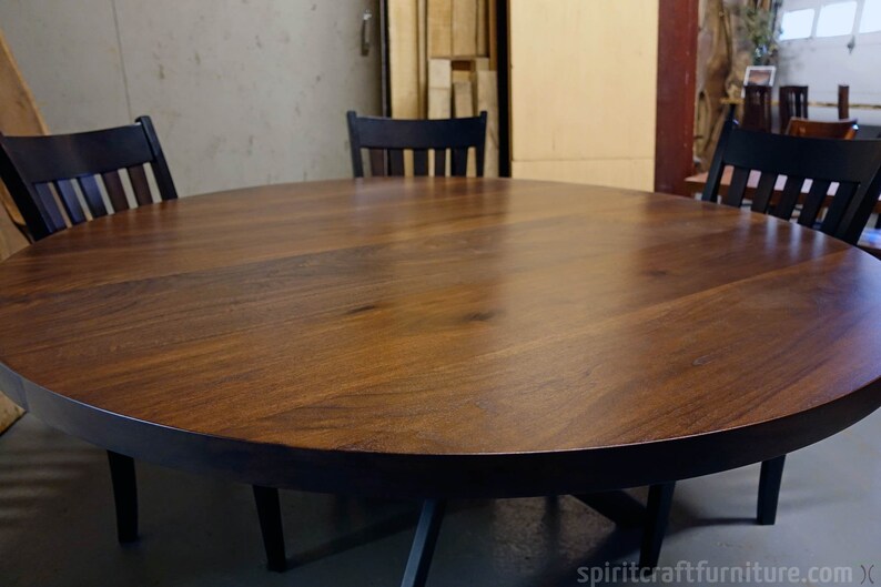 Round Walnut dining table top 60 inches top ONLY no base Etsy