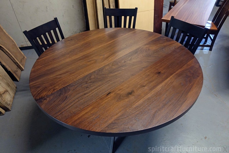 Round Walnut dining table top 60 inches top ONLY no base Etsy