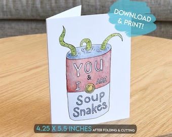 PRINTABLE The Office Anniversary Card, Michael Scott Soup Snakes Card for Loved Ones, Office Ladies Card, Instant Download