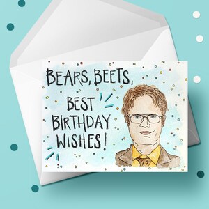 The Office Funny Birthday Card, Dwight Schrute Card for The Office TV Show Fans