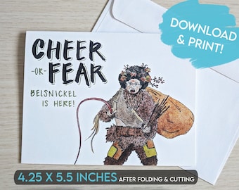 PRINTABLE The Office Christmas Card, Dwight as Belsnickel Holiday Card, Funny German Santa Card, Instant Download