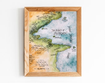 PRINTABLE Chronicles of Narnia Print, Narnia Map Watercolor Digital Download, CS Lewis Wall Art