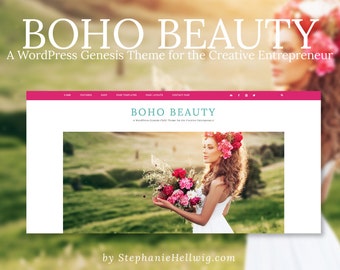 Boho beauté / / A WordPress Genèse thème pour The Creative artiste et Entrepreneur Bohème Self hébergé enfant thème WordPress