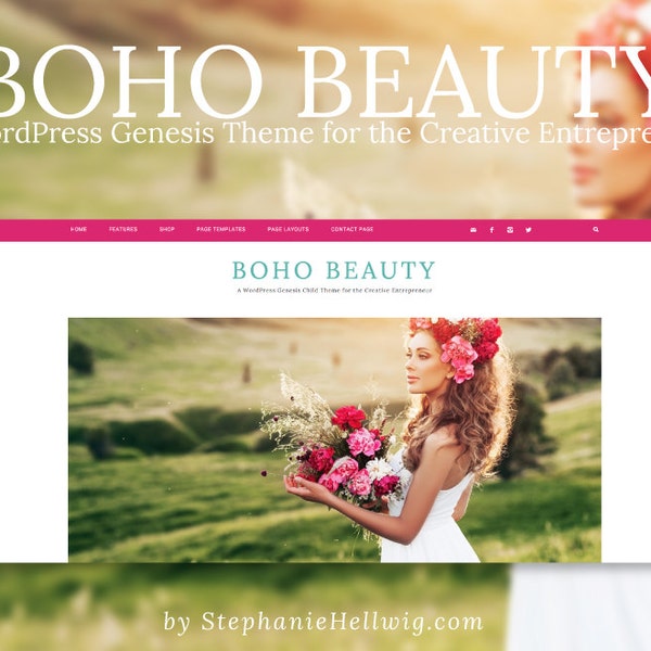 Boho Beauty // A WordPress Genesis Theme For The Creative Artist And Entrepreneur Bohemian Self Hosted WordPress child theme