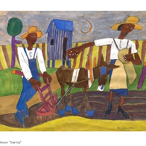 African American Art "Sowing" by William H. Johnson ,  8 x 10 in. Print
