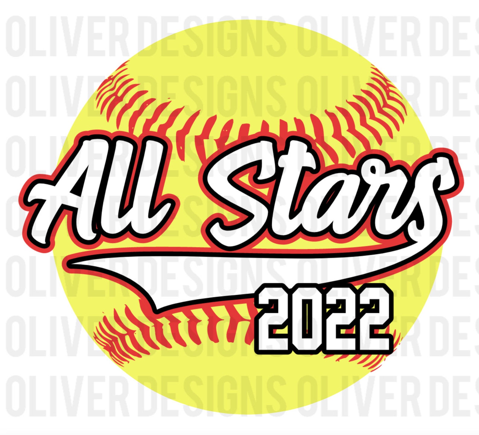 All Stars Softball PNG Digital Download Sports Softball Etsy
