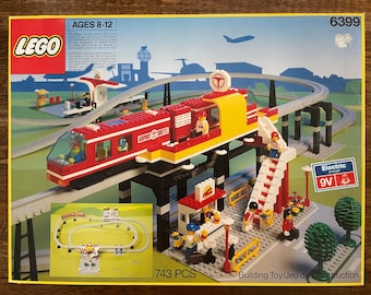 LEGO 6399 Monorail Airport Shuttle - LEGO Building Bricks and Rail - Working Train, Instructions, Box - Original 100% Complete Set