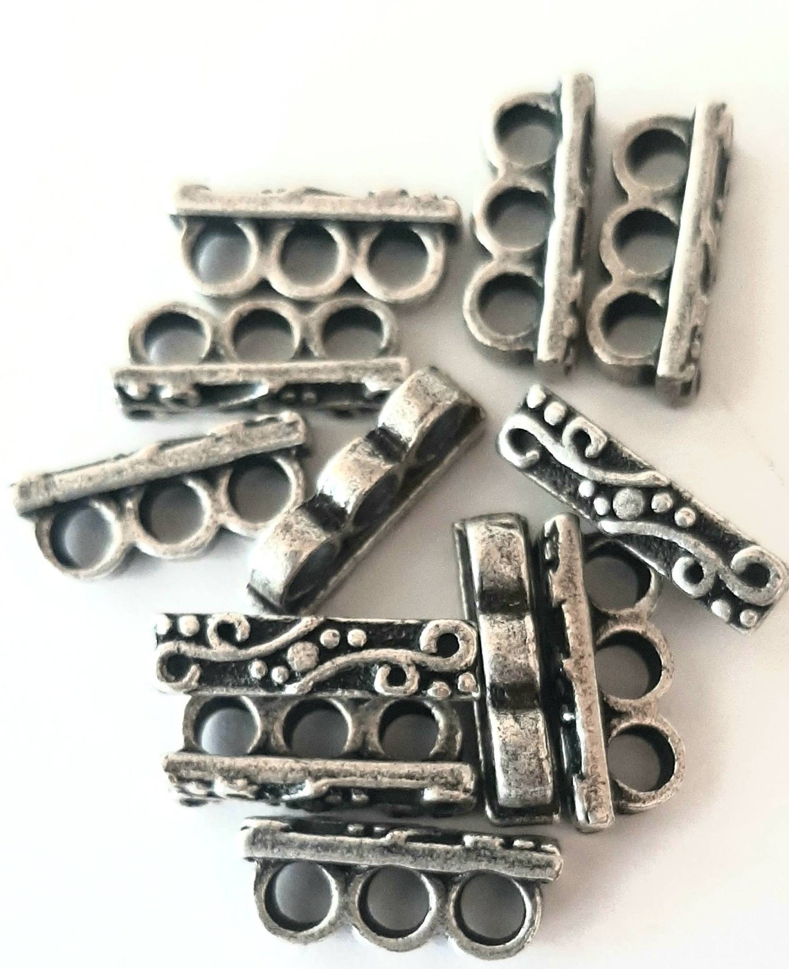 12 Piece Spacer Bars Jewelry Making Parts 3 Hole Slides Etsy UK
