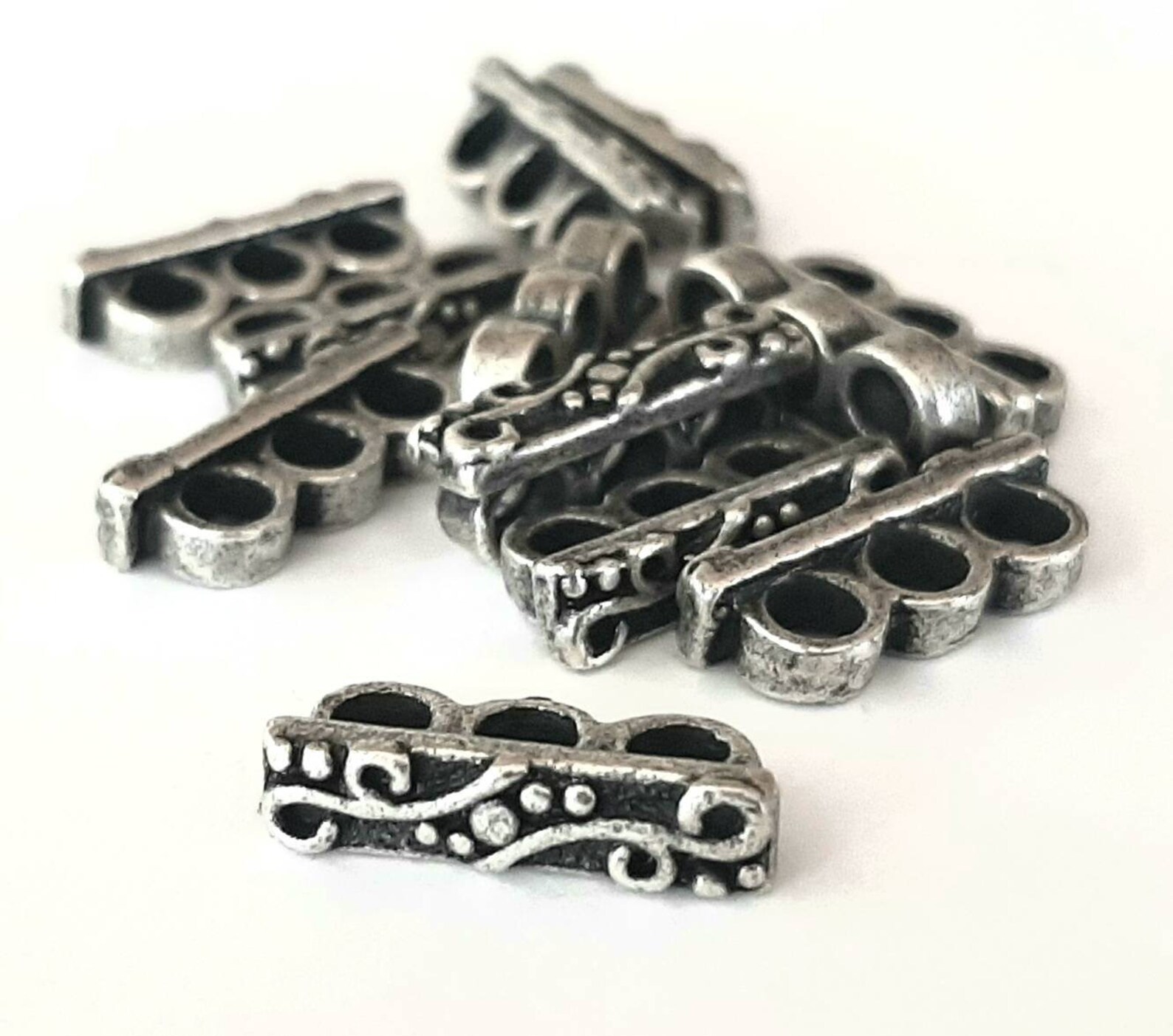 12 Piece Spacer Bars Jewelry Making Parts 3 Hole Slides Etsy UK