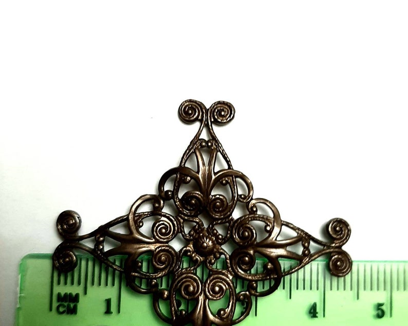Antique bronze 44mm 2 Vintaj filagree blanks