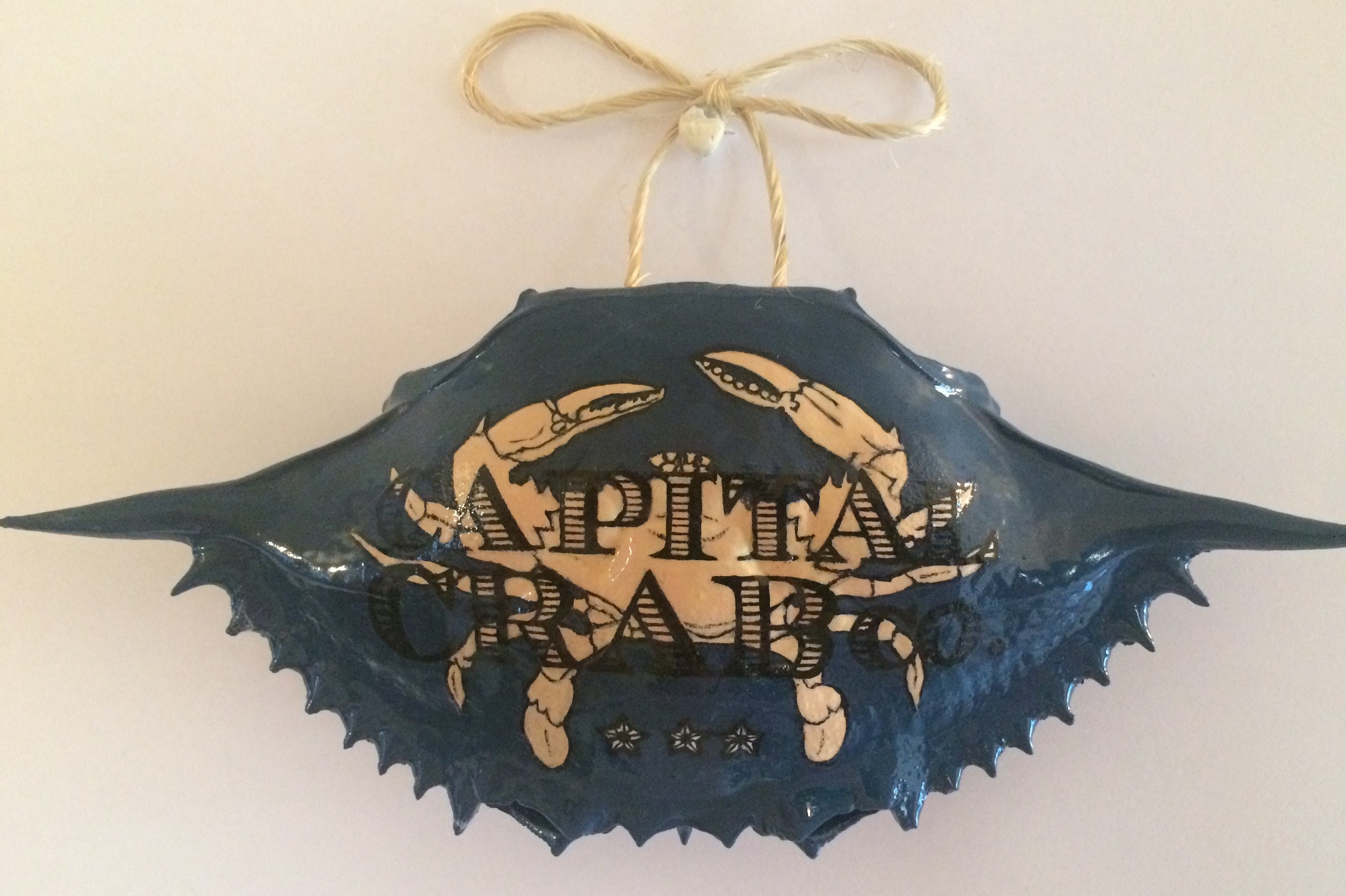 Custom Order Hand Painted Crab Shell Ornament Etsy