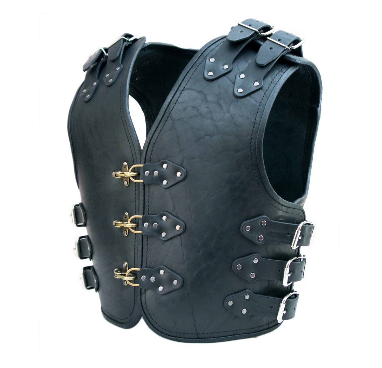 Klassische Leder Motorrad Biker Weste handgefertigt | Etsy