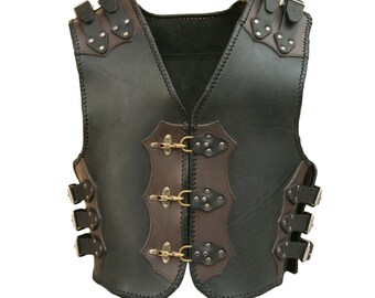 Mercenary handmade genuine leather motorcycle biker vest