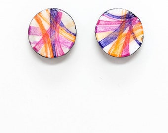 CIRCOS Plot genoomgegevensvisualisatie oorknopjes - zonsondergangtinten - wetenschappelijke sieraden