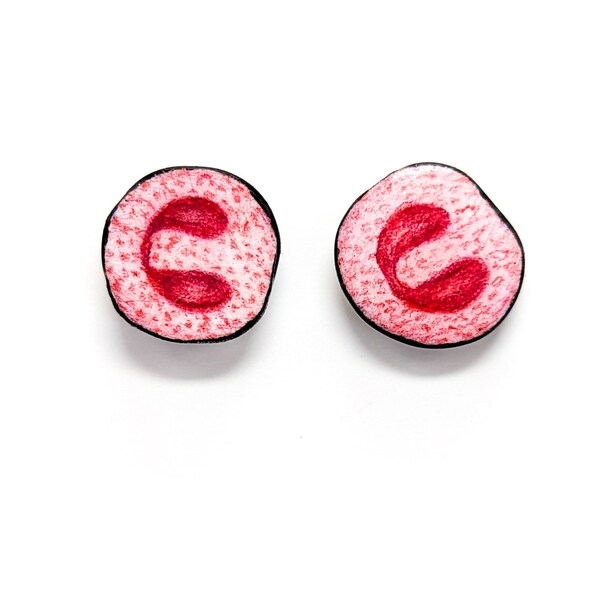 Eosinophil Stud Earrings II -- White Blood Cells -- Unique Handmade Item -- Science Jewellery