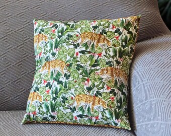 Funda de almohada con estampado floral de leopardo para decoración del hogar, cojín decorativo con estampado animal de 40x40 cm, regalo ideal para el Día de la Madre.