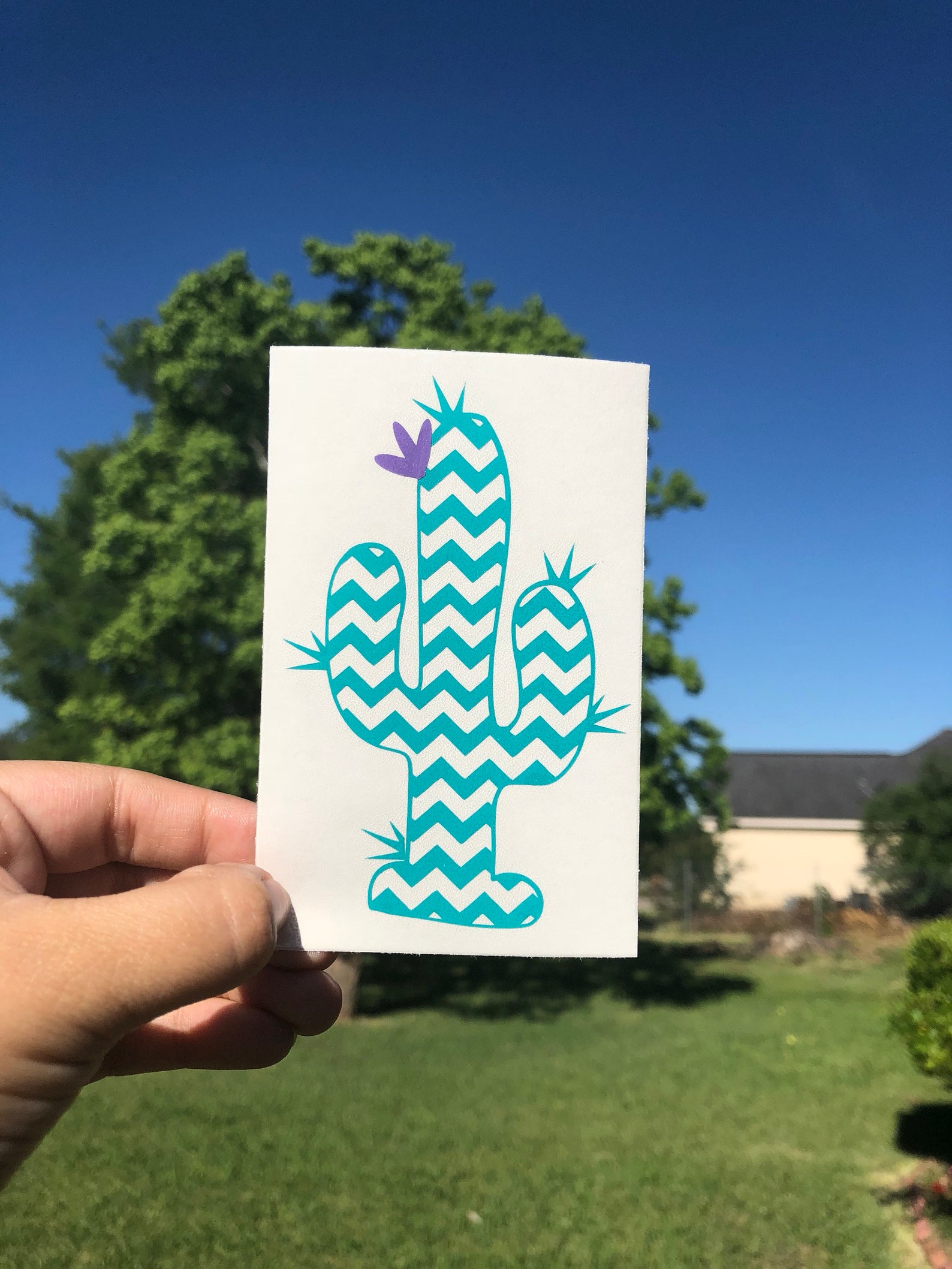 Cactus Decal Cactus Monogram Decal Cactus Sticker Etsy