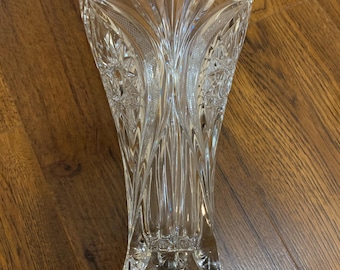 Vtg Nachtmann Blikristall Vase/24% Lead Crystal/Sawtooth Rim /10.5”