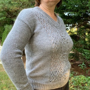 Vintage Sweater with Lacy Front, mohair, light and warm