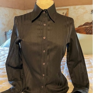 Faconnable, Designed in France Black Cotton Blouse