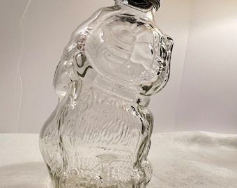 1940s Vintage Grapette Beverage Syrup Clear Glass Cat Bank