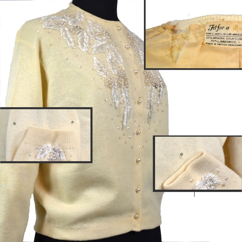 SW-Vintage 1950s Beaded Button down Cardigan by image 5