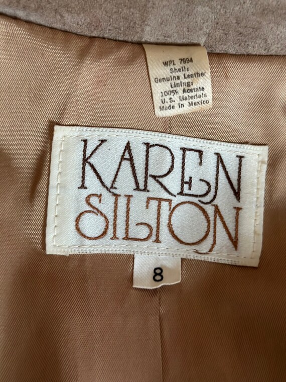 Vintage Karen Silton Taupe Suede Full Length Jack… - image 9