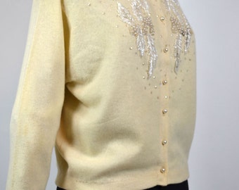 SW-Vintage 1950’s Beaded Button down Cardigan by