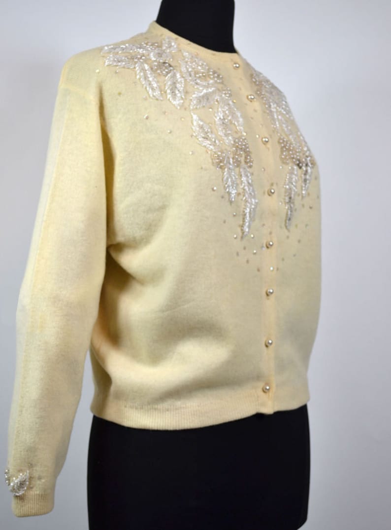 SW-Vintage 1950s Beaded Button down Cardigan by image 1