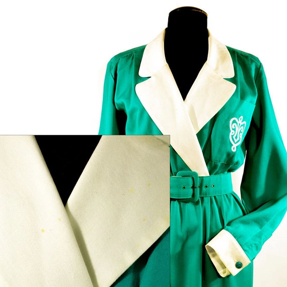 WD-1980's Tareti Green Monogrammed Dress - image 3