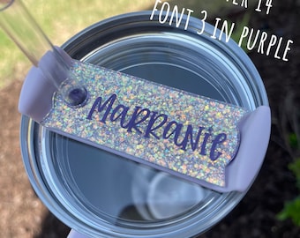 Custom Glittered Acrylic Name Tag/Plate for 40oz Stanley H2.O Quencher Flowstate Tumbler