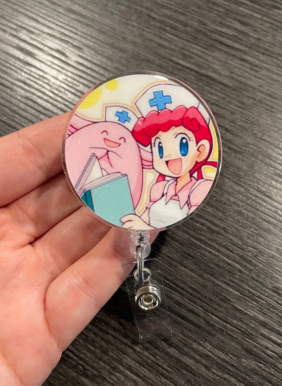 Nurse Joy & Chansey Retractable Badge Reel/ Pokémon/ Work ID