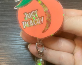 Just Peachy Retractable Badge Reel