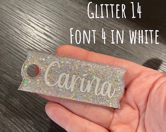 Custom Glittered Acrylic Name Tag/Plate for 40oz OG Stanley Tumbler
