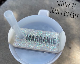 Custom Glittered Acrylic Name Tag/Plate for 30oz Stanley H2.O Quencher Flowstate Tumbler