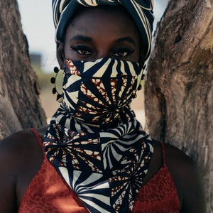 African Kente face MaskScarf-Anti-drop gaiter mask