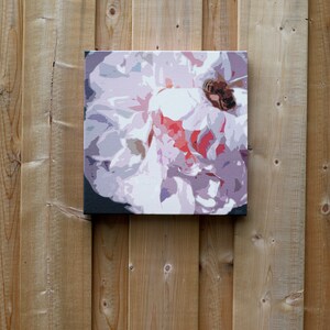 Peony & Honeybee // Print, Canvas Print, Unique Floral Decor