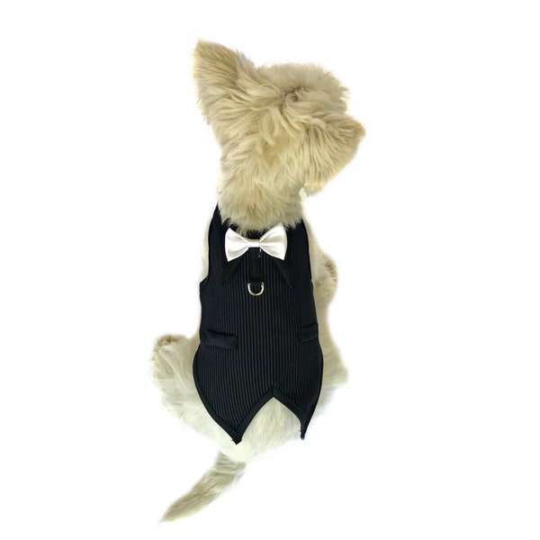 Le gilet de smoking Dogfather | Smoking pour chiens | Designer Tuxedos pour chiens | Vêtements de cérémonie pour chiens | Costumes pour Chiens