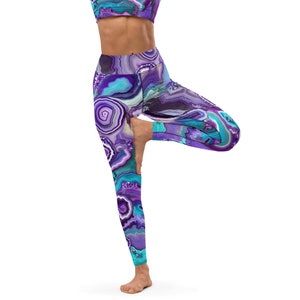 Agate Trip Yoga Leggings high waist trippy leggings, squat proof leggings, gym leggings, fitness leggings, plus size leggings for women image 10