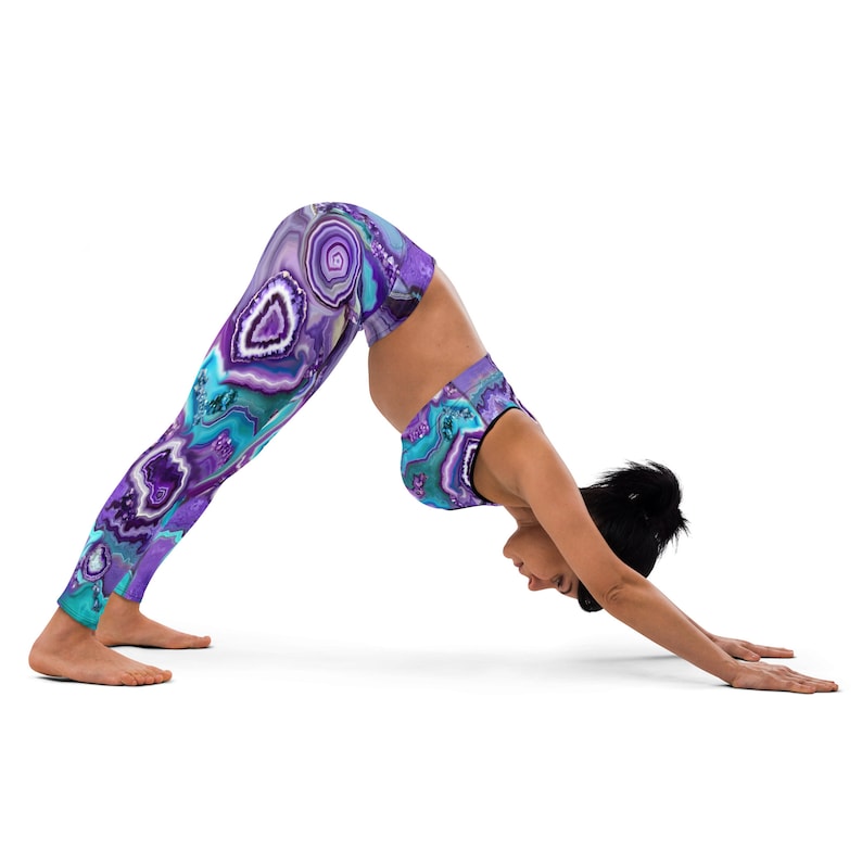 Agate Trip Yoga Leggings high waist trippy leggings, squat proof leggings, gym leggings, fitness leggings, plus size leggings for women image 5