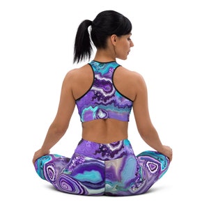 Agate Trip Yoga Leggings high waist trippy leggings, squat proof leggings, gym leggings, fitness leggings, plus size leggings for women image 9