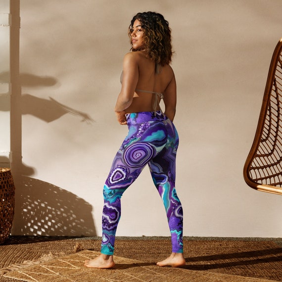 Agate Trip Yoga Leggings high Waist Trippy Leggings, Squat Proof